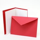 3 Blankokarten mit Umschlag und Innenblatt, rot